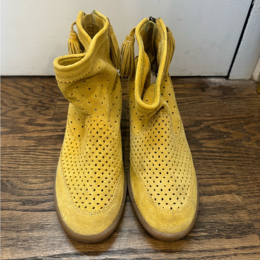 Isabel Marant Yellow Suede Sneakers